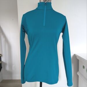 ARC'TERYX | Women's Blue Fitted Quarter Zip Long Sleeved Baselayer Pullover Top
